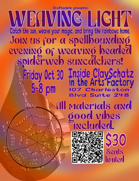 Weaving light spiderweb sun catcher workshop