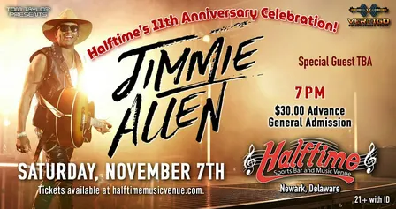 JIMMIE ALLEN live at HALFTIME in Newark De.