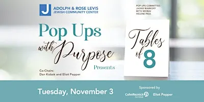 Levis JCC Pop Ups with Purpose; Tables of 8 - Tuesday, November 3