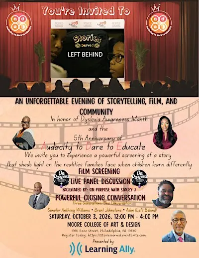 Stories Served™: Lights, Camera, Literacy™ — LEFT BEHIND Film Screening