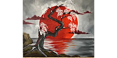 Japanese Crimson Moon - Paint and Sip in Chicago | Classpop!™