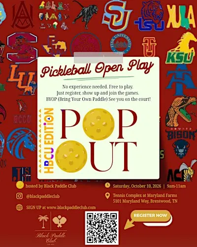 POP OUT Pickleball Open Play  //  HBCU Edition by Black Paddle Club