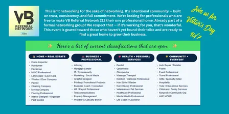 October 212-VB Referral Network's VISITORS DAY