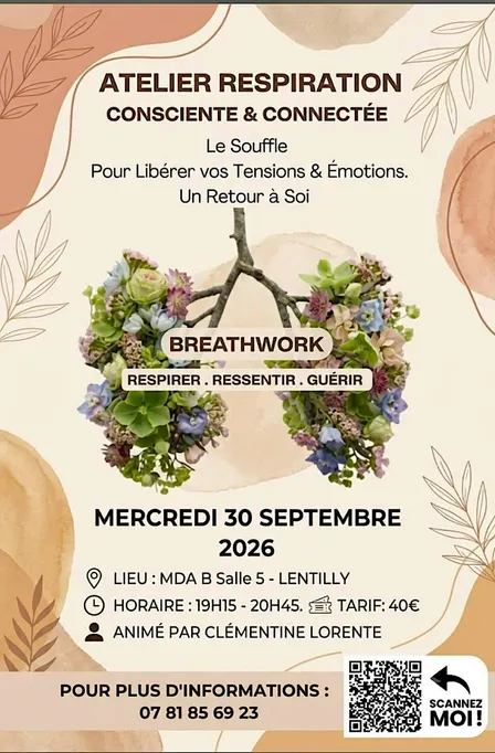 Breathwork, atelier de respiration, Consciente et Connectée..