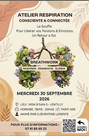 Breathwork, atelier de respiration, Consciente et Connectée..