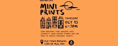 Mini Prints: Eraser Block Printing at Old Town Brewing