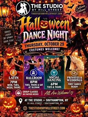 Halloween Latin & Ballroom Dance Party, Southampton NY