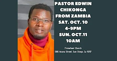 Pastor Edwin from Zambia - dinner included in registration