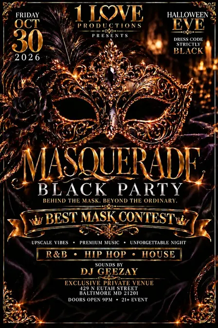 1 Love Masquerade Black Party
