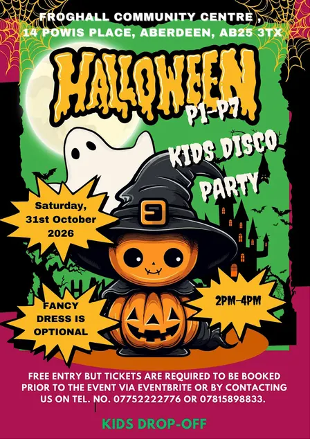 HALLOWEEN KIDS DISCO PARTY FOR PRIMARY SCHOOL AGED CHILDREN