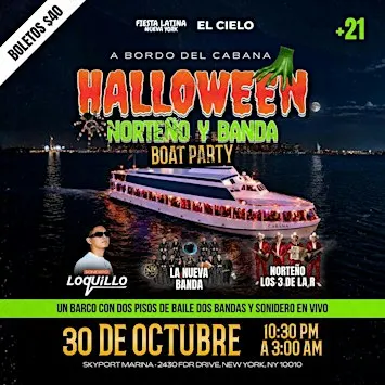 Halloween Norteño y Banda  Boat Party|NUEVA YORK, NY.