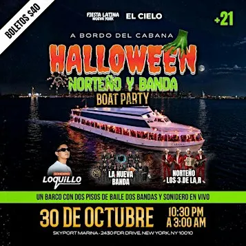 Halloween Norteño y Banda Boat Party|NUEVA YORK, NY.
