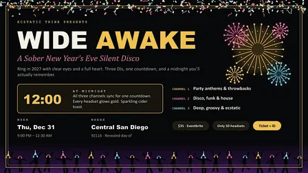 Wide Awake: A Sober New Year's Eve Silent Disco