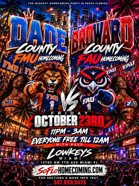 Dade Vs Broward: Fmu Vs Fau Homecoming Friday!