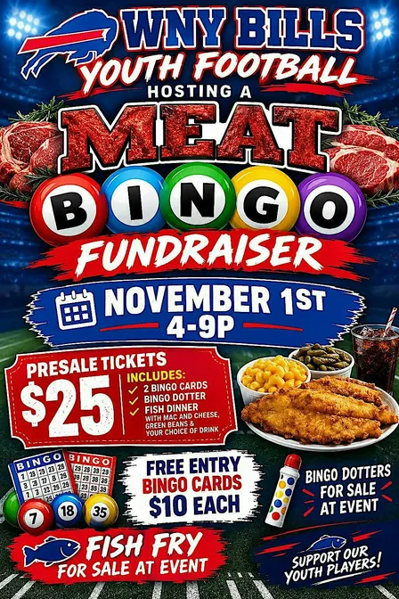 WNY BILLS   MEAT BINGO & FISH FRY FUNDRAISER