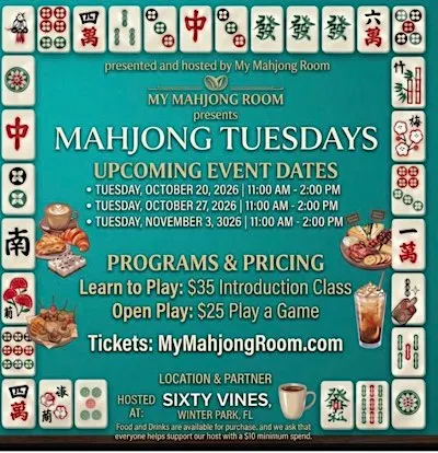 Introduction to Mahjong at Sixty Vines Winter Park