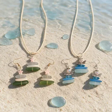 Sea Glass 3 Piece Jewelry Set
