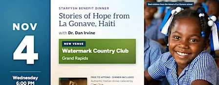 Starfysh Benefit Dinner NEW VENUE! Stories of Hope from La Gonave