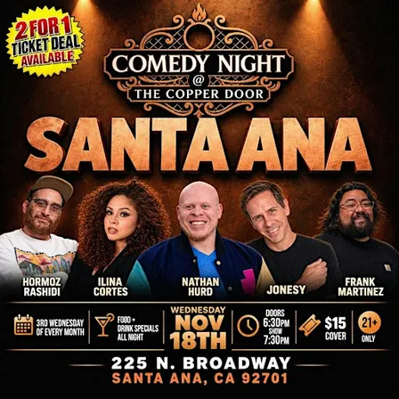 Comedy Night @ Copper Door - Comedy Show in Santa Ana, CA