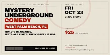 Mystery Underground Comedy Event - West Palm Beach
