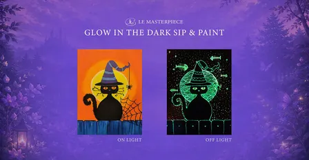 Sip and Paint (Glow in the Dark): Black Cat