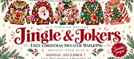 Jingle & Jokers Ugly Sweater Mahjong Open Play at Great Mane Brewery