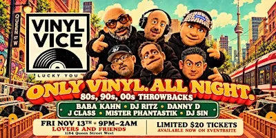 Vinyl Vice - Only Vinyl. ALL NIGHT 80s 90s 00s