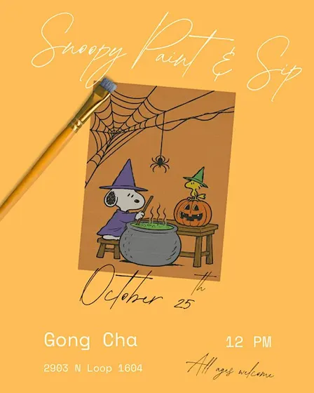 Snoopy Paint & Sip - Gong Cha Oct 25th