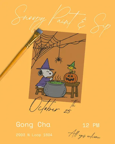 Snoopy Paint & Sip - Gong Cha Oct 25th