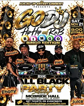 GO DJ Juiced Up Hip Hop and RnB Bingo