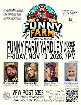 Funny Farm Yardley Inside: Brendan Smith, Rasheed Wesley, Hannah Trav, Bron