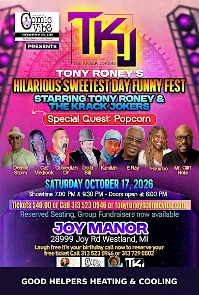 Tony Roney's Annual Sweetest Day Comedy Show October 17, 2026