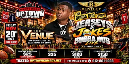 Bubba Dub Live — Jerseys & Jokes Comedy Tour | Friday, Nov. 20