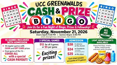 Community Cash/Prize Bingo