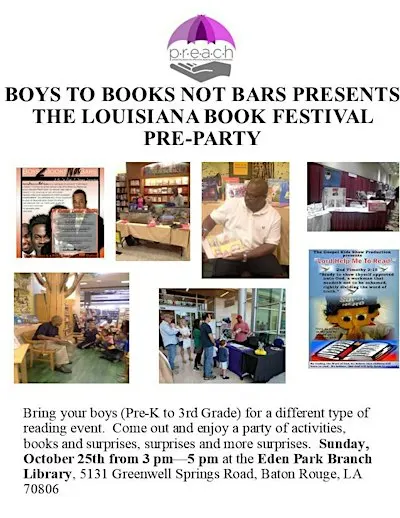 Boys to Books Not Bars Louisiana Book Festival Pre-Party
