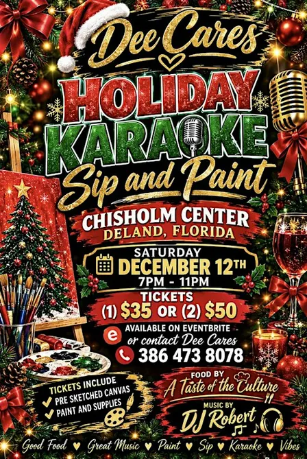 Dee Cares Holiday Karaoke & Paint Party