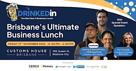 DrinkedIn Returns — Don't Miss Brisbane's Ultimate Business Lunch