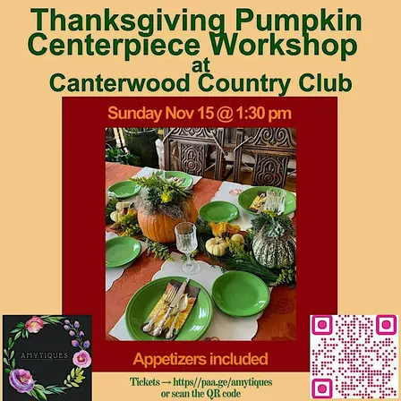 Thanksgiving Pumpkin Centerpiece Workshop at Canterwood Country Club