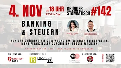 Gründerstammtisch No. 142 - Banking & Steuern für Startups