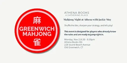 Mahjong Night at Athena  Books with Jackie Moy!