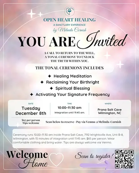 Tonal Ceremony with Melinda Cornish | Prana Salt Cave, Dec 8