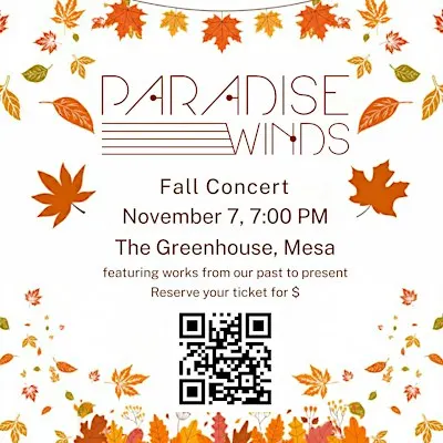 Paradise Winds Fall Concert at The Greenhouse (Downtown Mesa)