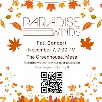 Paradise Winds Fall Concert at The Greenhouse (Downtown Mesa)
