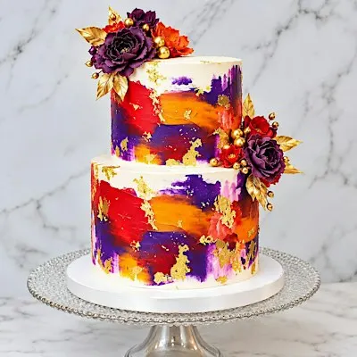 Mini Two-Tiered Cake Decorating Workshop: Luxe Jewel Toned Celebration Cake