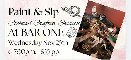 Paint & Sip: Cocktail Craftin’ Session at Bar One