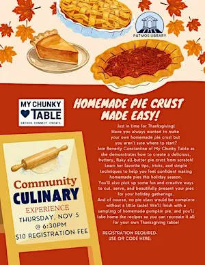 Community Culinary Experience -- Homemade Pie Crust Class