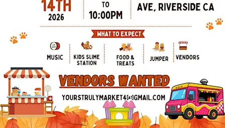 Fall Festival Riverside Night Market with music, goodvibes & amazing vendor