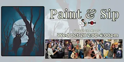 Paint & Sip in Eugene, Oregon “Owl in the Moon”