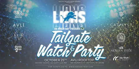 Detroit Lions vs. Green Bay Packers - Tailgate & Watch Party