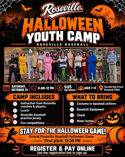 Roseville Baseball Halloween Youth Camp